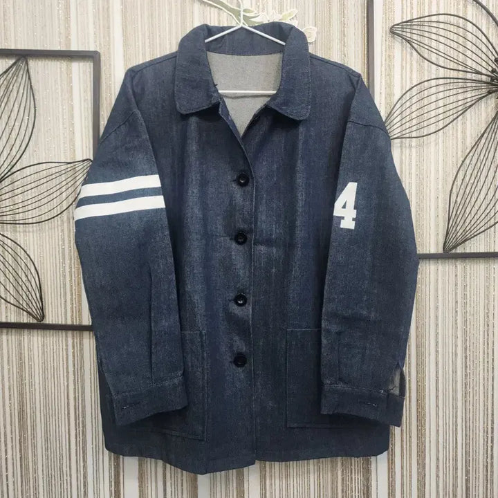 [BUNJANG] Denim Stripe Button Jacket / 데님  스트라이프 단추 자켓 free 걸치기 좋아요