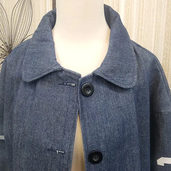 [BUNJANG] Denim Stripe Button Jacket / 데님  스트라이프 단추 자켓 free 걸치기 좋아요