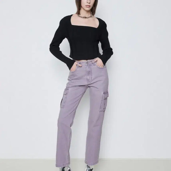 [BUNJANG] Haebaihae Kim Lilac Cargo Pants / 해바이해킴 라일락 카고 바지 l