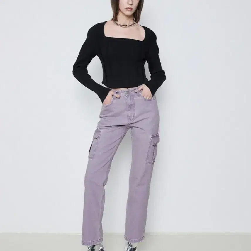 [BUNJANG] Haebaihae Kim Lilac Cargo Pants / 해바이해킴 라일락 카고 바지 l