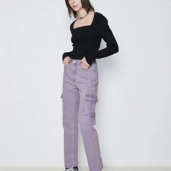 [BUNJANG] Haebaihae Kim Lilac Cargo Pants / 해바이해킴 라일락 카고 바지 l