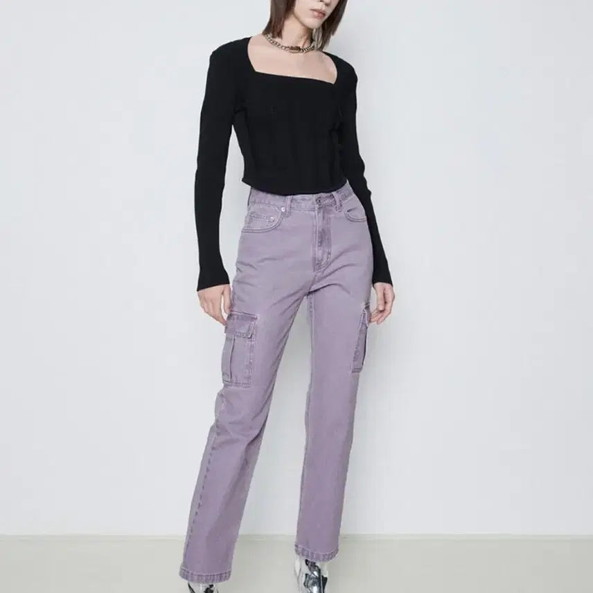 [BUNJANG] Haebaihae Kim Lilac Cargo Pants / 해바이해킴 라일락 카고 바지 l