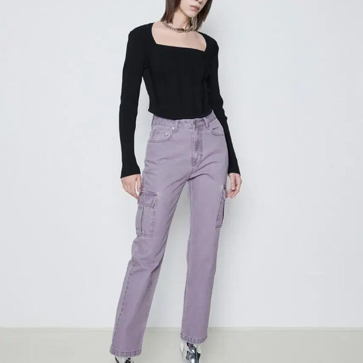 [BUNJANG] Haebaihae Kim Lilac Cargo Pants / 해바이해킴 라일락 카고 바지 l