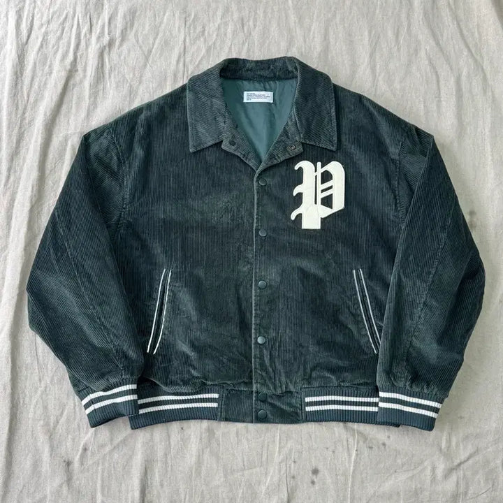 [BUNJANG] Partimento Corduroy Green Crop Bomber Jacket / 파르티멘토 코듀로이 그린 크롭 봄버 자켓 M(105)