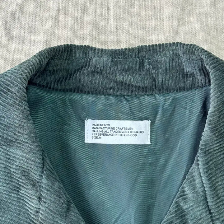 [BUNJANG] Partimento Corduroy Green Crop Bomber Jacket / 파르티멘토 코듀로이 그린 크롭 봄버 자켓 M(105)