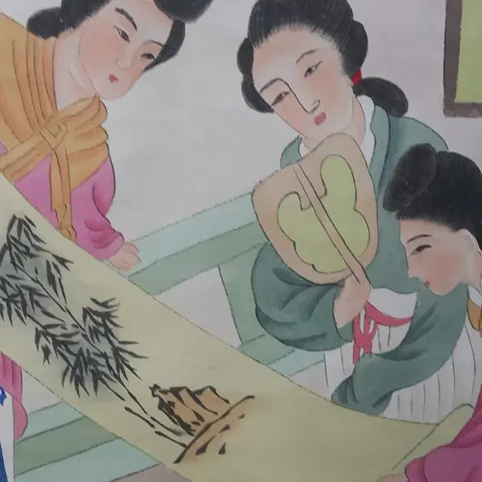 [SOLD OUT] 중국유명화가 장대천의 사녀도 고화 그림 족자 골동품 미술품 수집품