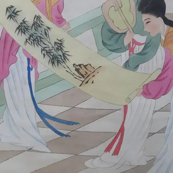 [SOLD OUT] 중국유명화가 장대천의 사녀도 고화 그림 족자 골동품 미술품 수집품