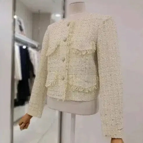 [BUNJANG] Satin Tweed Jacket / 샤틴 트위드 자켓