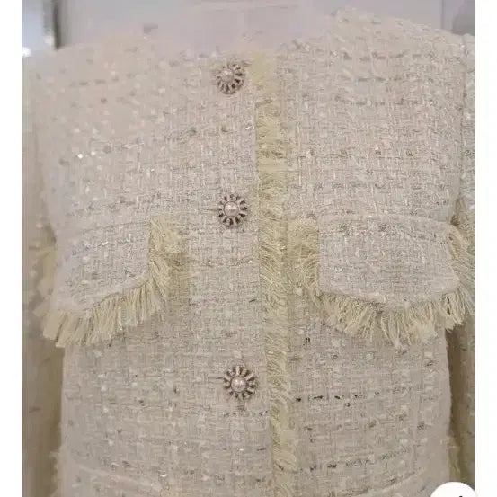 [BUNJANG] Satin Tweed Jacket / 샤틴 트위드 자켓