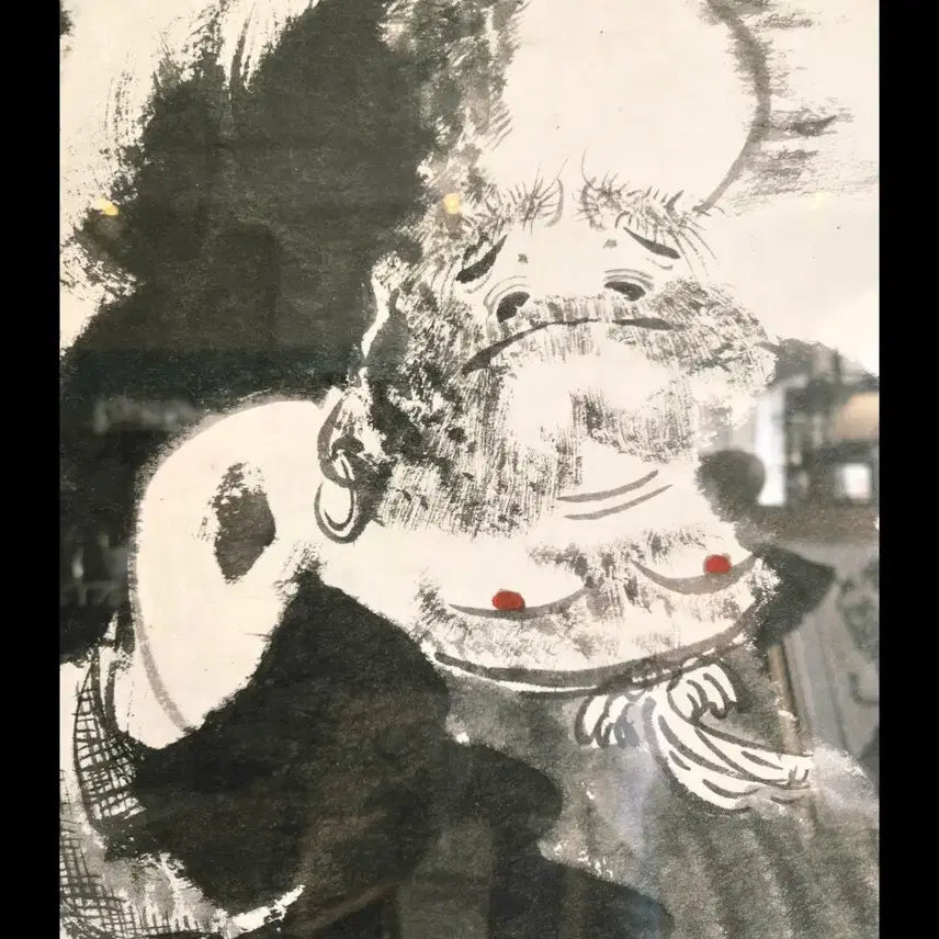 [BUNJANG] Antique Daruma Painting Scroll / 달마도 그림  무언수행 명문  최고어  달마도