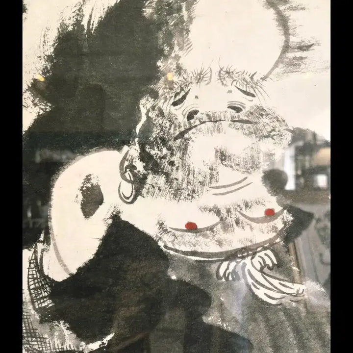 [BUNJANG] Antique Daruma Painting Scroll / 달마도 그림  무언수행 명문  최고어  달마도