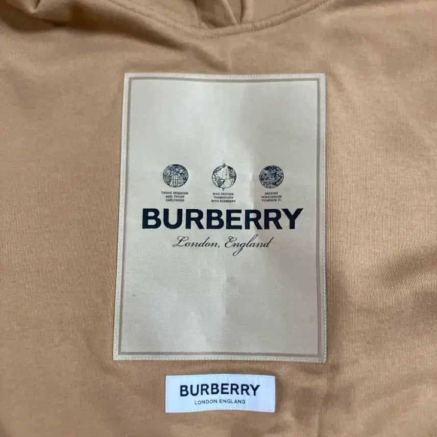 [BUNJANG] Burberry Logo Patch Hoodie Beige (M) / 버버리 로고 패치 후드티 베이지(M)