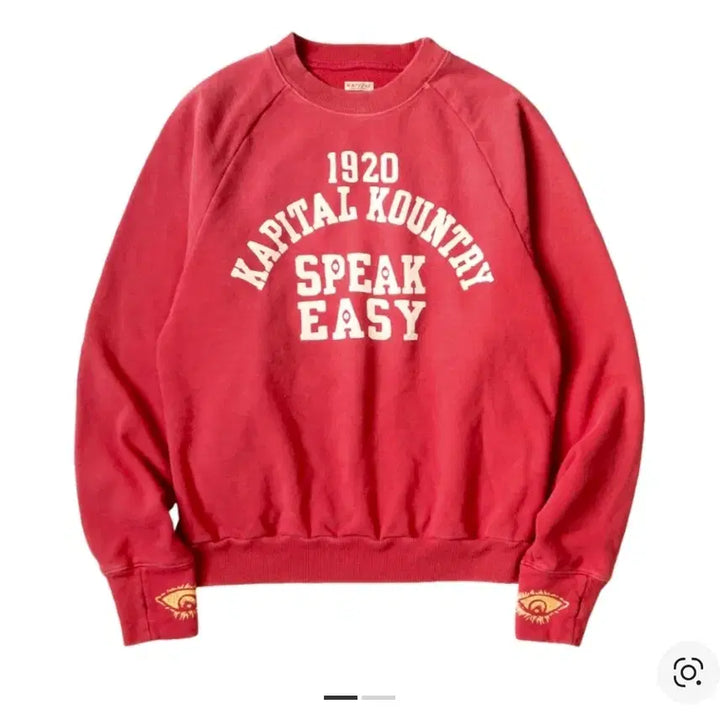 [BUNJANG] Capital Raglan Crewneck Fleece Sweatshirt (Black, Red) / 캐피탈 래글런 크루넥 플리스 스웨트셔츠 맨투맨 블랙,레드