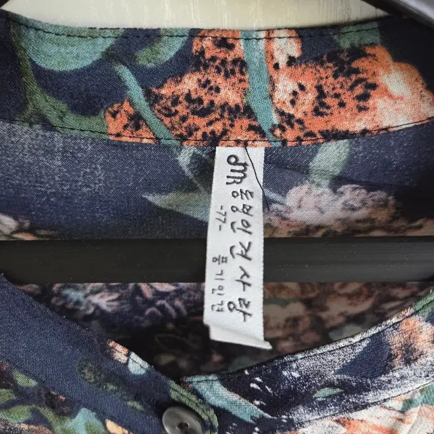 [BUNJANG] Dongmyung Silk Love Floral Pattern Long Shirt Dress / 동명인견사랑 풍기인견 100%  플라워 패턴 롱 셔츠 원피스