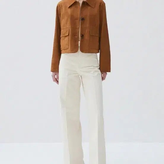 [BUNJANG] VERDEMAR Suede Leather Jacket Brown / VERDEMAR 베르데마르 스웨이드 가죽 자켓 브라운 s