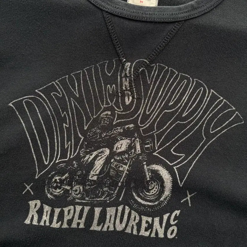 [BUNJANG] Polo Denim &amp; Supply Biker Sweatshirt / 폴로 데님앤서플라이 바이커 스웻