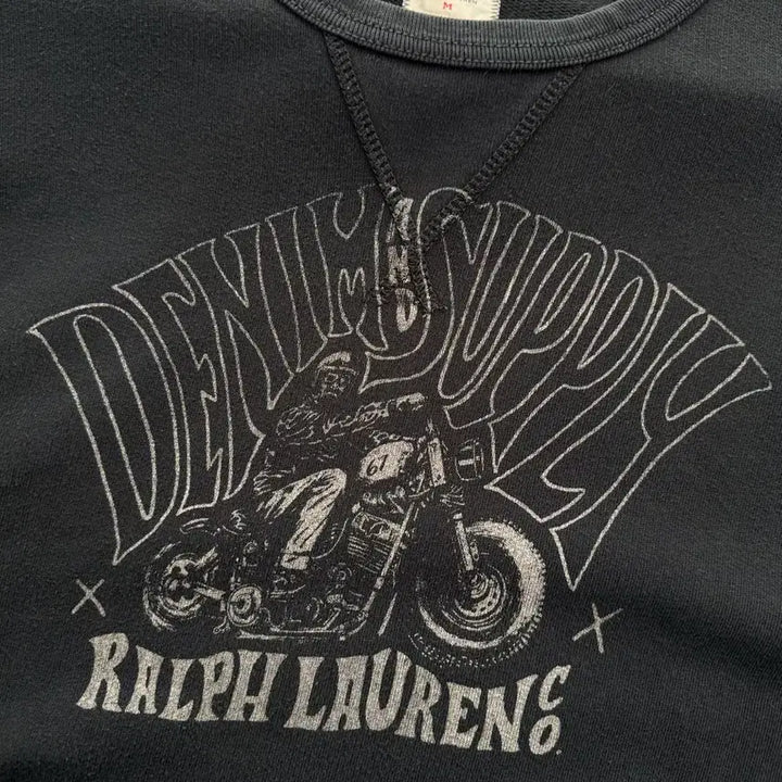 [BUNJANG] Polo Denim &amp; Supply Biker Sweatshirt / 폴로 데님앤서플라이 바이커 스웻