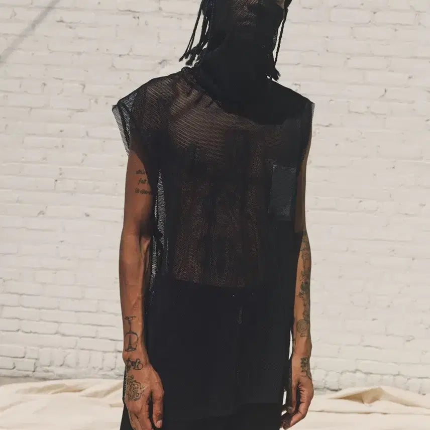 [BUNJANG] Soloist Sleeveless Mesh Top / 솔로이스트 NOT TURTLENECK SLEEVELESS 메쉬 탑 셔츠
