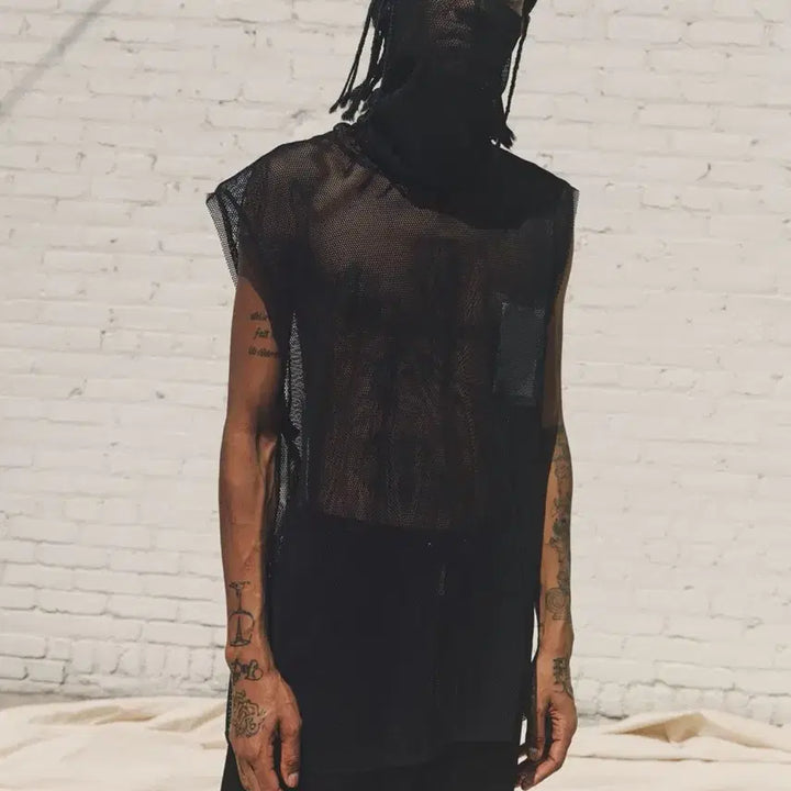 [BUNJANG] Soloist Sleeveless Mesh Top / 솔로이스트 NOT TURTLENECK SLEEVELESS 메쉬 탑 셔츠