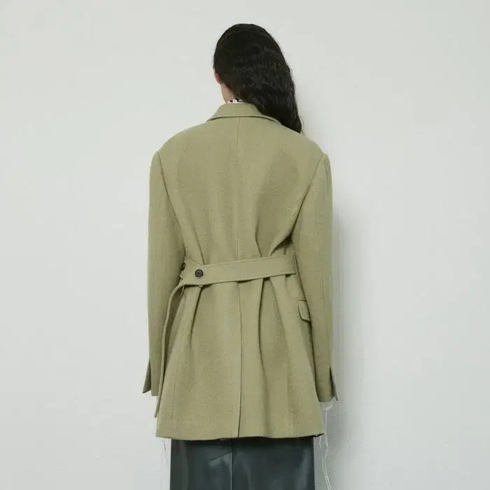 [BUNJANG] WMM Jang Won-young Light Khaki Wool Coat / wmm 스튜디오 장원영 라이트 카키 코트