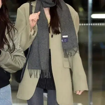 [BUNJANG] WMM Jang Won-young Light Khaki Wool Coat / wmm 스튜디오 장원영 라이트 카키 코트
