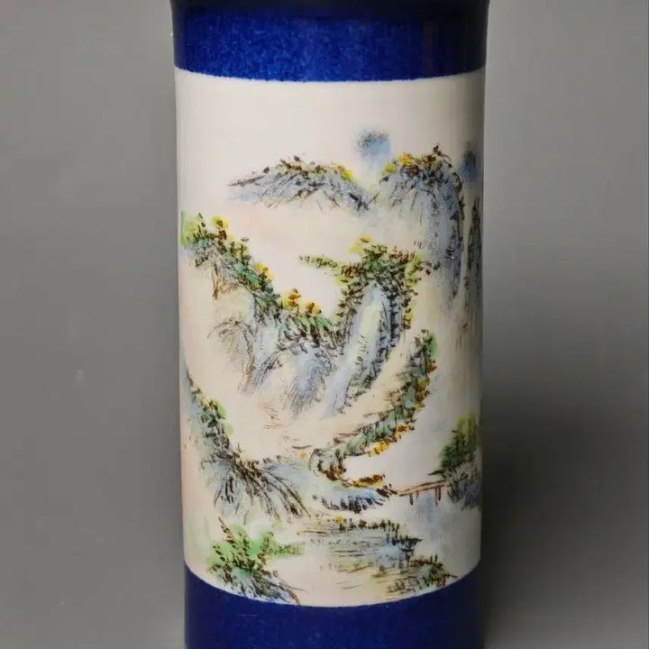 [BUNJANG] Xuantong Period Blue and White Landscape Vase / 선통년제 청화채 산수문 통형병 중국도자기 골동품 미술품 수집품