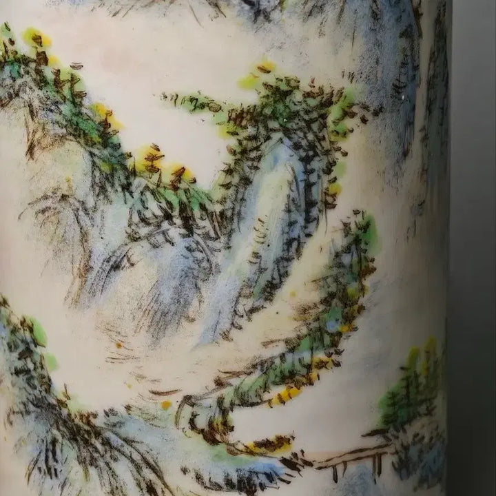 [BUNJANG] Xuantong Period Blue and White Landscape Vase / 선통년제 청화채 산수문 통형병 중국도자기 골동품 미술품 수집품