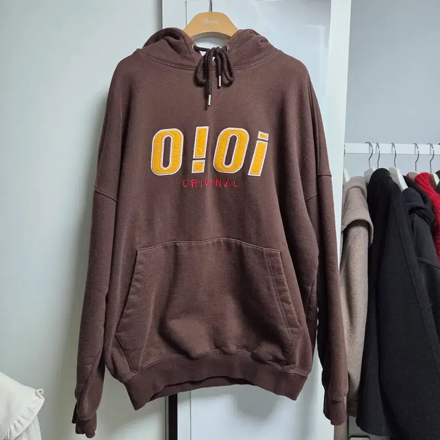 [BUNJANG] OIOI Brown Fleece Hoodie L / oioi 오아이오아이 기모후드티 브라운 L