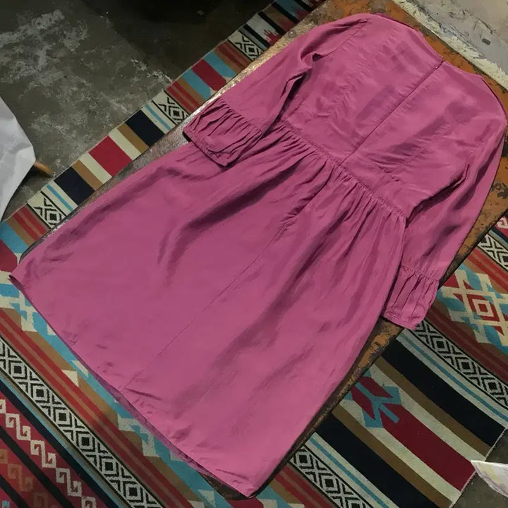 [BUNJANG] Burberry Midi Frill Dress / Dead stock 버버리 인디 퍼플 프릴 원피스 여성 55 사이즈