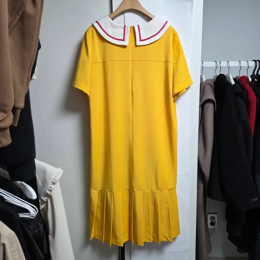 [BUNJANG] Plastic Island Sailor Collar Pleated Dress / 플라스틱아일랜드 세일러 카라 플리츠 원피스