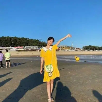 [BUNJANG] Plastic Island Sailor Collar Pleated Dress / 플라스틱아일랜드 세일러 카라 플리츠 원피스
