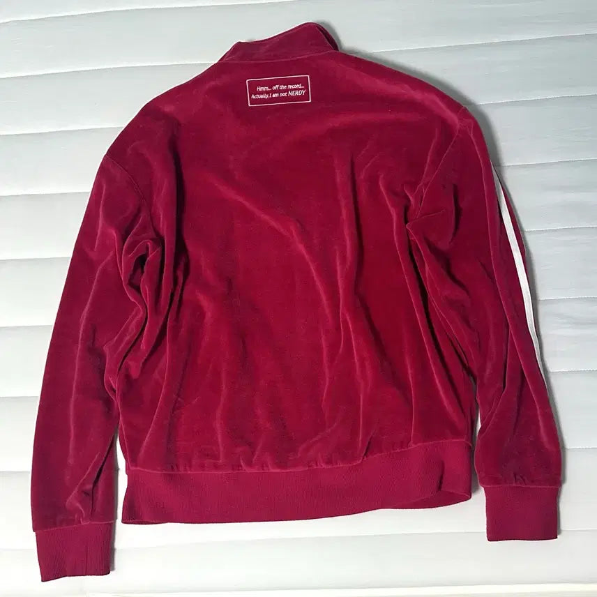 [BUNJANG] Nerdy Velvet Track Jacket Burgundy / 널디 벨벳 트랙 자켓 버건디
