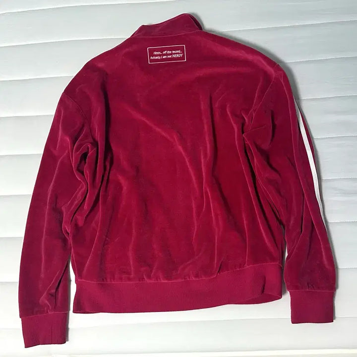 [BUNJANG] Nerdy Velvet Track Jacket Burgundy / 널디 벨벳 트랙 자켓 버건디