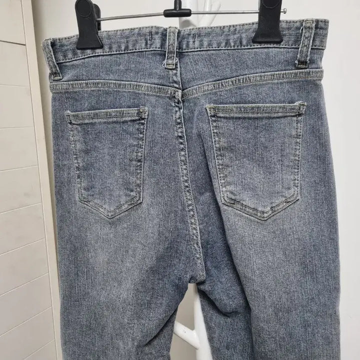 [BUNJANG] Uptownholic Straight Jeans for Petite Women - Gray Denim / 업타운홀릭 키작녀바지 일자 S 숏 150cm  청바지 그레이 일자진 데님