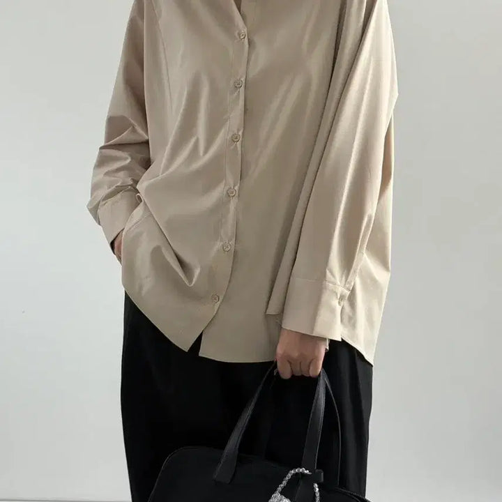 [BUNJANG] Kaelrang Latte Beige Loose Fit Shirt / 꺌랑 왜다려셔츠