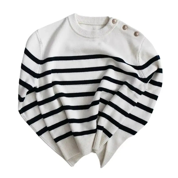 [BUNJANG] Romantica Soul Button B French Stripe Knit Top / 로만티카소울 Button B french stripe (박하선 착용)