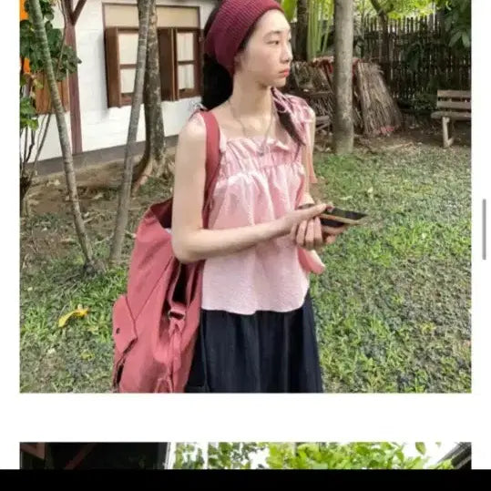 [BUNJANG] Kimahop Pastel Shoulder Tied Top / 김아홉 나시 pastel shoulder tied top