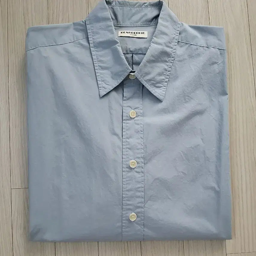 [BUNJANG] Bearded Kid Long Sleeve Shirt (Sky Blue) / 비얼디드키드ㅡ긴팔 셔츠 MㅡL(스카이블루)