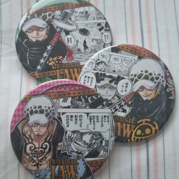 [BUNJANG] One Piece Trafalgar Law Can Badge Set / 원피스 점프샵 원화 트라팔가 로우 캔뱃지 세트