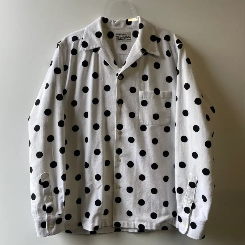 [BUNJANG] Wacko Maria Polka Dot Open Collar Shirt / 와코마리아 도트셔츠