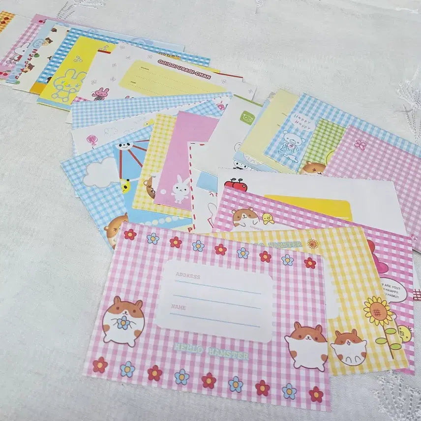 [BUNJANG] Retro Stationery Letter Envelope Set / 고전문구 디자인 편지 봉투 세트 레트로 다꾸 팬시 지류 캐릭터 레터