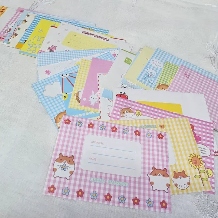 [BUNJANG] Retro Stationery Letter Envelope Set / 고전문구 디자인 편지 봉투 세트 레트로 다꾸 팬시 지류 캐릭터 레터