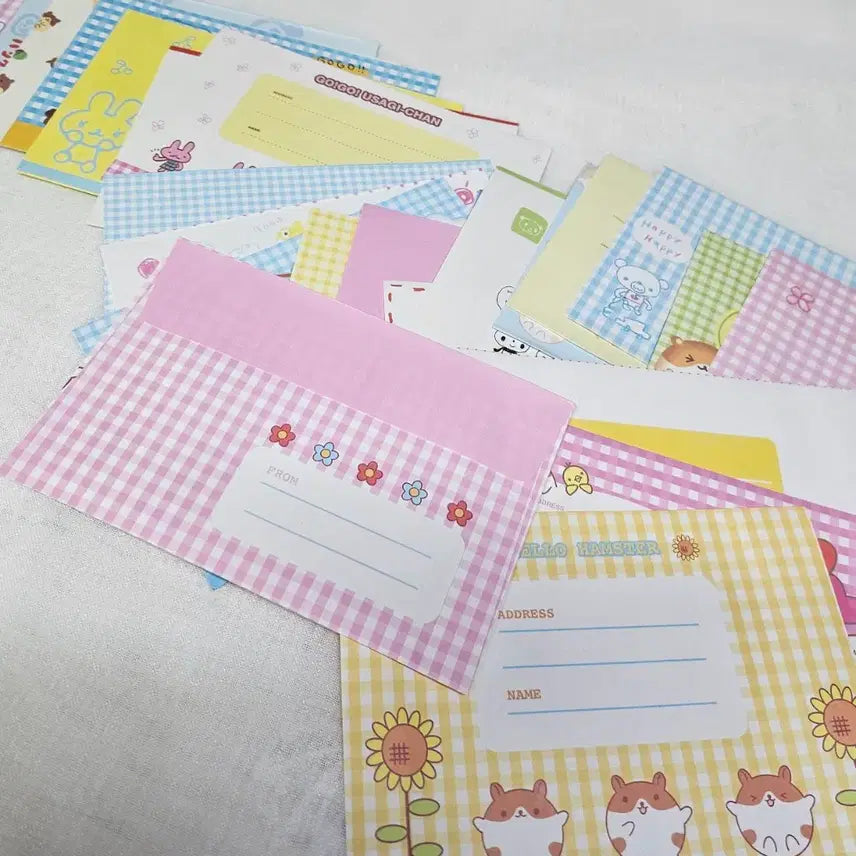 [BUNJANG] Retro Stationery Letter Envelope Set / 고전문구 디자인 편지 봉투 세트 레트로 다꾸 팬시 지류 캐릭터 레터