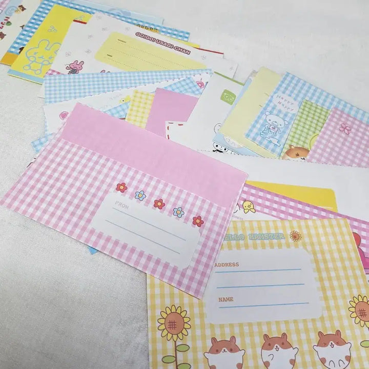 [BUNJANG] Retro Stationery Letter Envelope Set / 고전문구 디자인 편지 봉투 세트 레트로 다꾸 팬시 지류 캐릭터 레터