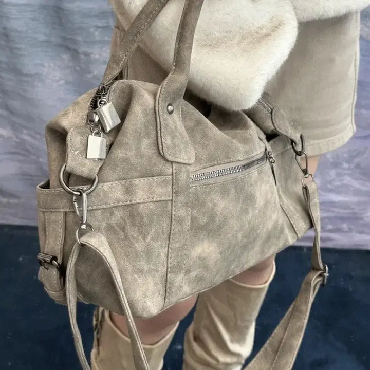 [SOLD OUT] 보스턴 토트 크로스 백 그레이 브라운