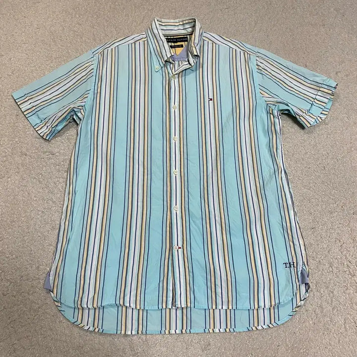 [BUNJANG] Tommy Hilfiger Striped Short Sleeve Shirt M / 타미힐피거 스트라이프 반팔 셔츠 m