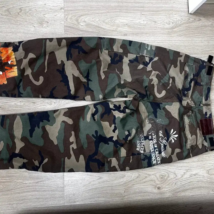 [BUNJANG] Gatherage Printed Camouflage Cargo Pants L / 게더레이지 믹스 프린티드 카모플라주 카고 팬츠 L