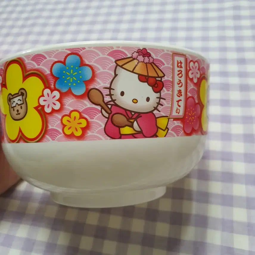 [BUNJANG] Sanrio Hello Kitty Hakata Ramen Plate Bowl (2004 Classic) / 2004년 고전 헬로 키티 하카타 라멘 접시 그릇 산리오 장식