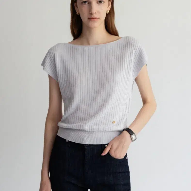 [BUNJANG] TOWAVASE NOVE Linen Summer Knit Top (Lavender) / 토와브 NOVE LINEN 여름 니트(라벤더)