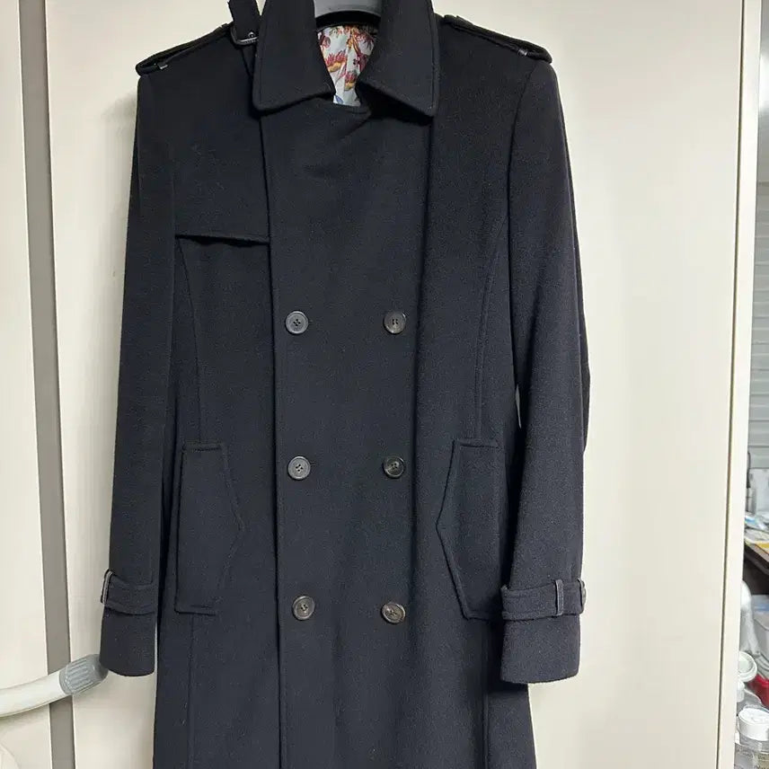 [BUNJANG] Christian Lacroix Homme Cashmere Blend Double Coat (Black, Size 48) / 크리스찬 라크르와 옴므 캐시미어 혼방 더블 코트 (블랙 / 48사이즈)